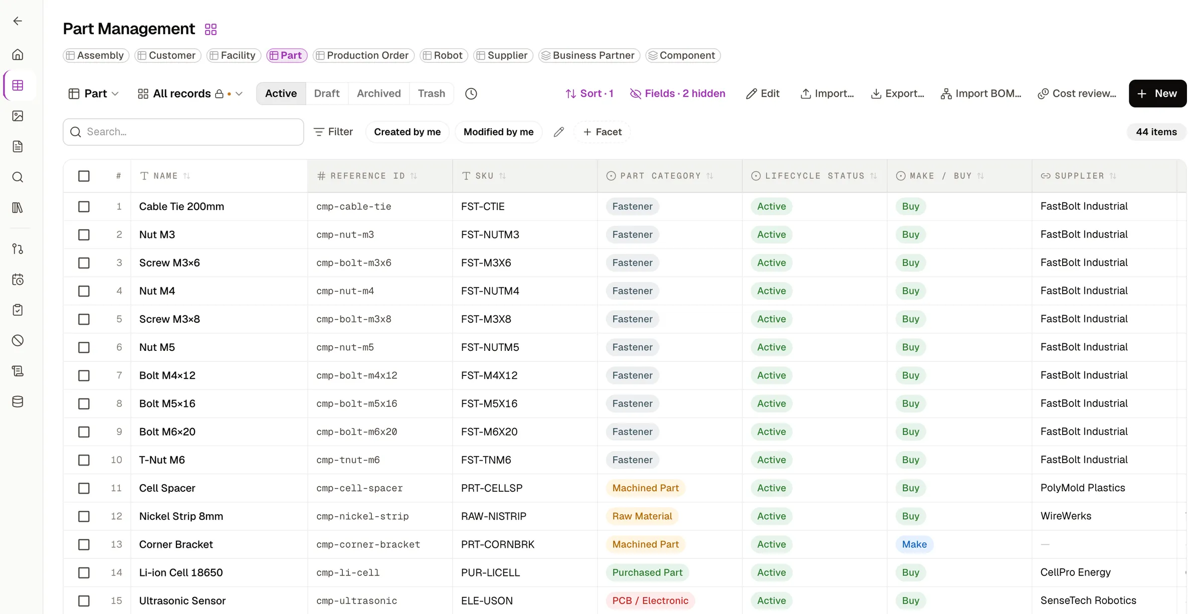ManyRows 데이터 그리드: 필터·정렬·상태 필드를 갖춘 타입 기반 레코드
