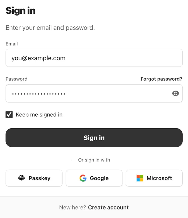 ManyRows AppKit sign-in screen