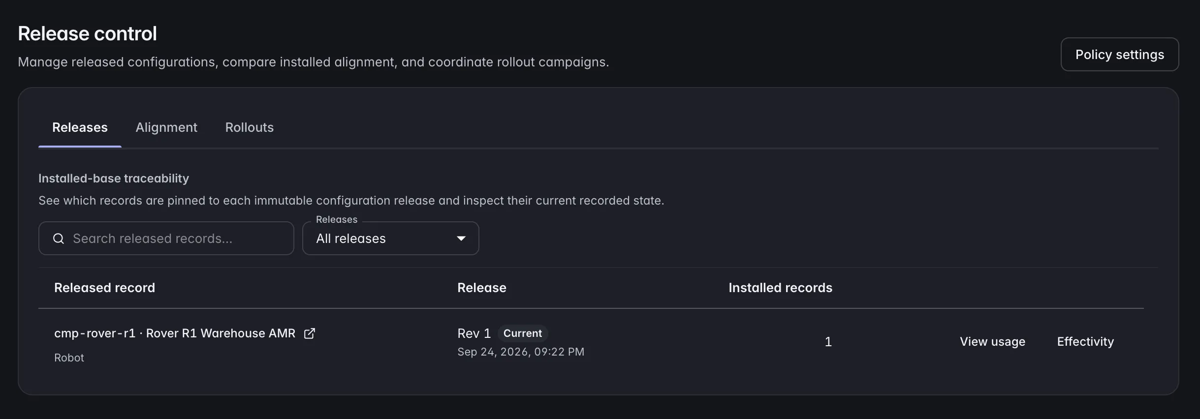 ManyRows release control